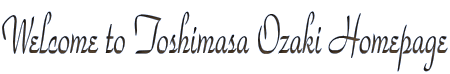 Welcome to Toshimasa Ozaki Homepage
